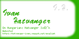 ivan hatvanger business card